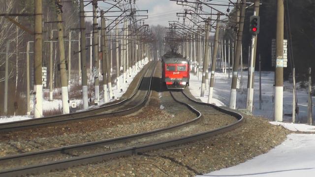 Электропоезд ЭР2Т-7214 перегон Нара - Бекасово-1 смотреть онлайн