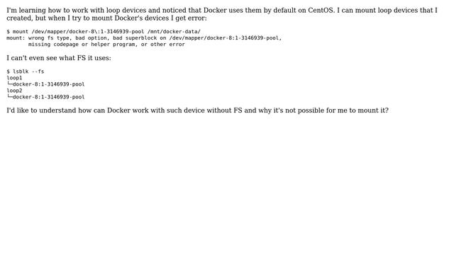 DevOps & SysAdmins: Cannot mount manually docker's loop device смотреть онлайн