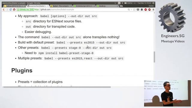Running ES2015 code with Node v5 and Babel 6 - Talk.JS смотреть онлайн