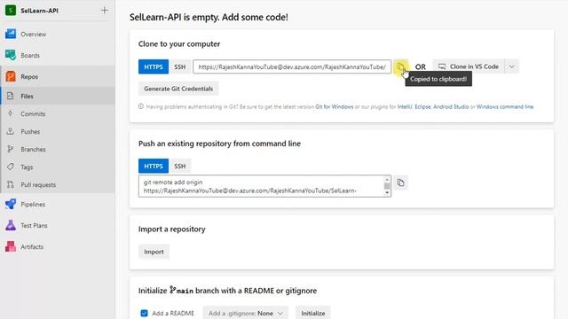 Clone Azure Repo to local Machine смотреть онлайн