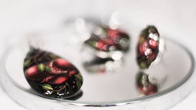 Набор украшений из агата в серебре с росписью "Гранат" смотреть онлайн