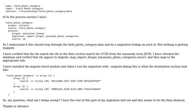 Drupal: JSON:API to Migrating Taxonomy References isn't mapping смотреть онлайн