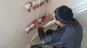 Подключение тёплого пола к газ  котлу через коллектор гребенка