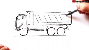 Как нарисовать Самосвал | Рисуем Грузовик