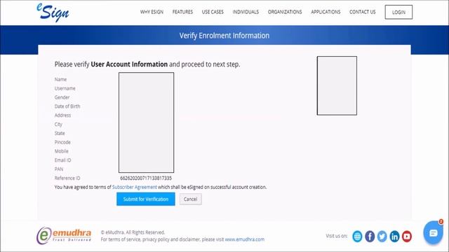 eSign Individual Enrollment using AADHAAR смотреть онлайн