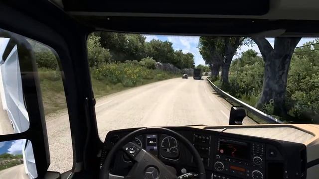 POV Mercedes-Benz New Actros MP4 421 Calvi ?? to Porto-Vecchio ??, ETS2 cockpit view смотреть онлайн