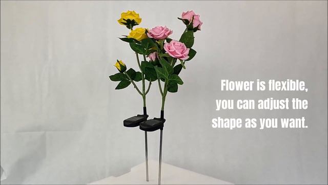 [English]New LED artificial rose solar garden stake lights, solar LED light manufacturer смотреть онлайн