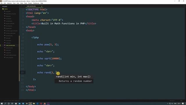 Inbuilt Math Functions in PHP | PHP Tutorial For Beginners Full [ Beginner To Advance ] смотреть онлайн