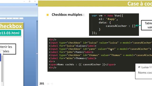 VueJS 13.03 checkbox exemple 1303 смотреть онлайн