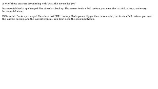 What is the difference between an Incremental and a Differential Backup? (4 Solutions!!) смотреть онлайн