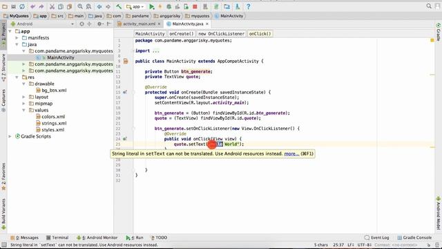 MyQuotes App - Android Studio Tutorial смотреть онлайн