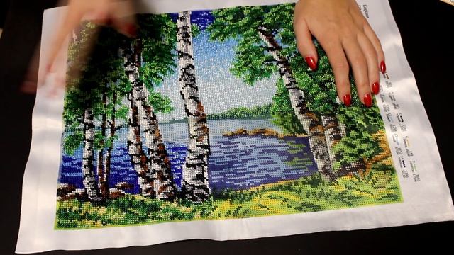 Мои результаты вышивки бисером. Картина "Березки" - полная зашивка. смотреть онлайн