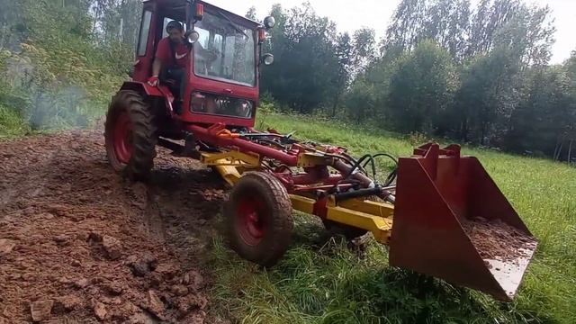 Трактор Т-16 (Грейдер). Фигачем новую дорогу!! смотреть онлайн