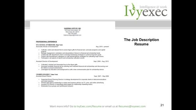 Why is Your Resume Not Getting You Noticed - Ivy Exec Webinar Video смотреть онлайн