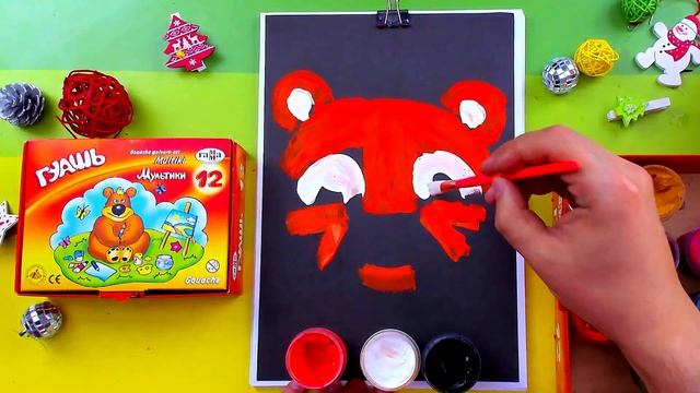 Рисуем красками ТИГРА на Новый год - уроки рисования смотреть онлайн