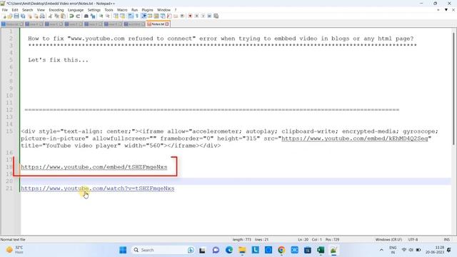 Error fixed "www.youtube.com refused to connect" when trying to embed video in blogs or html page смотреть онлайн