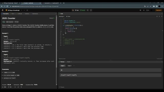 Leetcode, 2620 Counter вторая задача смотреть онлайн