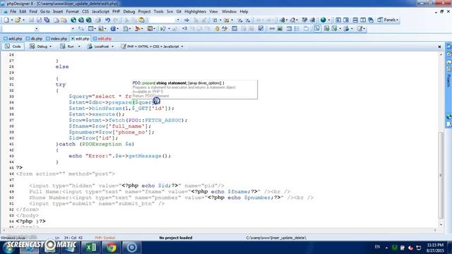 PHP (MYSQL) How to Insert Update Delete part # 05 смотреть онлайн