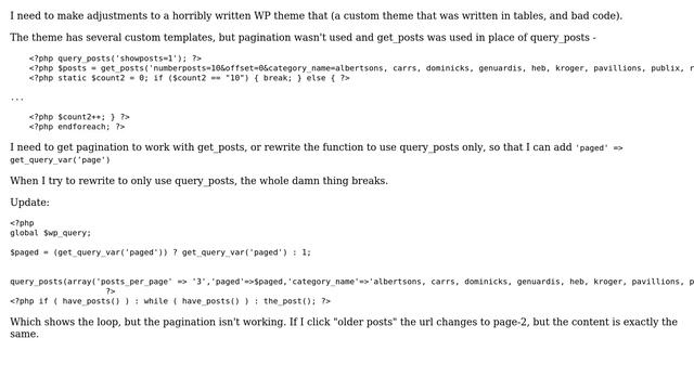 Wordpress: Wordpress pagination with get_posts? смотреть онлайн