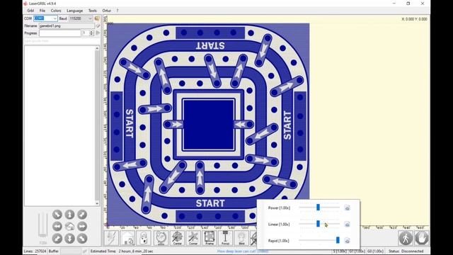 22. Laser Engraving a Marble Game with LASERGRBL . OLM3 10A Laser Engraver смотреть онлайн