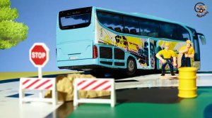 Мультик про Машинки - Автобус, автовоз и красная машина. МанкиМульт