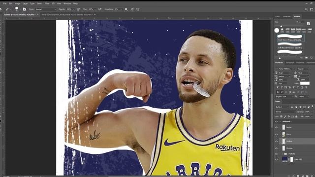 Sports Graffiti Wallpaper Design | Steph Curry | Adobe Photoshop смотреть онлайн