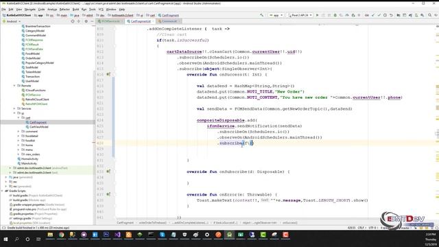 Kotlin Android Tutorial - New Eat It part 45 Show Notification when place new order смотреть онлайн