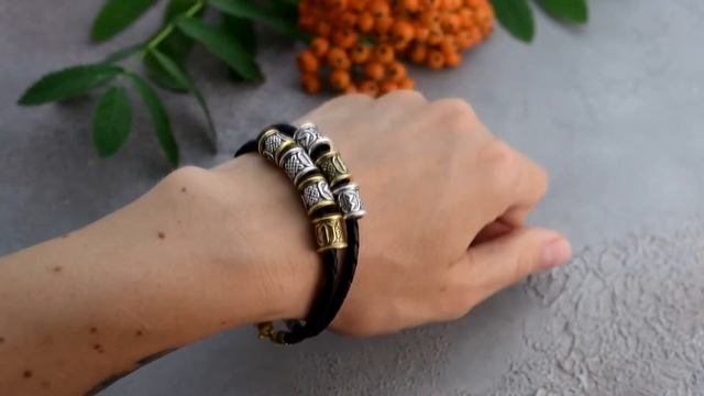 Славянские бусины-шарм на браслет талисман Руна Футарка. Серебро 925. Амулет, подвеска, оберег. смотреть онлайн