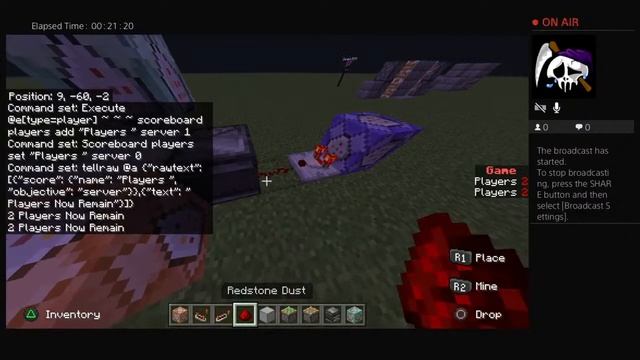 Minecraft PS4/XBOX/PC/MOBILE Commands tutorial (Live) смотреть онлайн