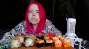 Роллы мукбанг/rolls mukbang