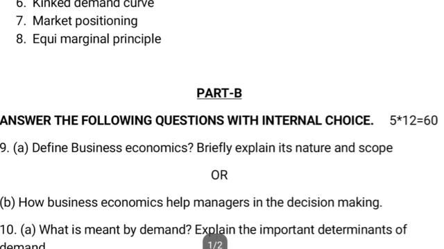 OU BBA I sem Business economics model paper 2023 смотреть онлайн