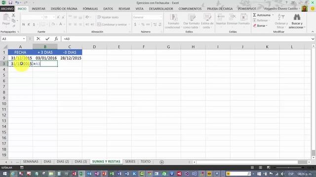 Sumar y restar dias a una fecha con Excel смотреть онлайн