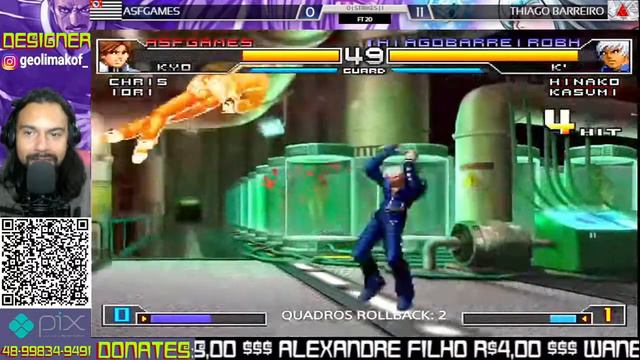 ASF GAMES VS THIAGO BARREIRO | FT 20 |+ LUTA EXTRA COM TIAGO PALMO | FT 5 | KOF 2002 UM | PS4 | смотреть онлайн