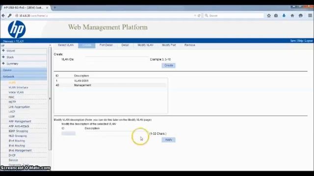 Setting IP Switch HP 1910 8G PoE di VLAN 40 смотреть онлайн