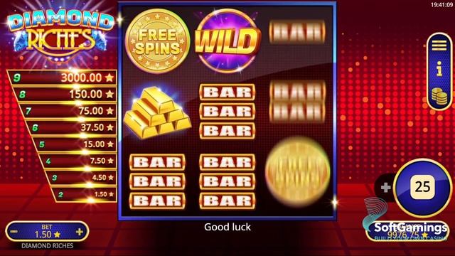 Booming Games - Diamond Riches - Gameplay Demo смотреть онлайн