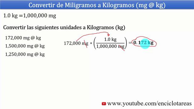 Convertir de Miligramos a Kilogramos (mg a kg) смотреть онлайн