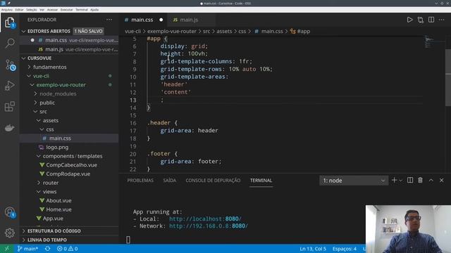 [Framework VueJS] - vue-router - 44 - Uso de CSS para a padronização de um layout padrão смотреть онлайн