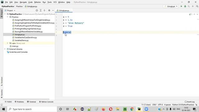 Finding the type of Data stored in Variables using type() (Selenium Python - Session 35) смотреть онлайн