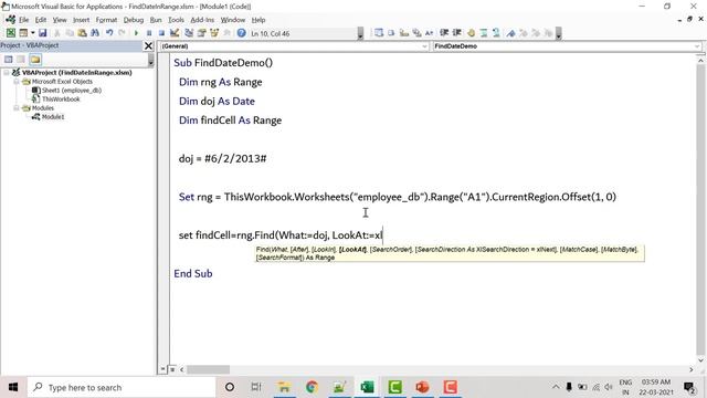 Find Date Using Find Method | Excel VBA Tutorial in Hindi смотреть онлайн