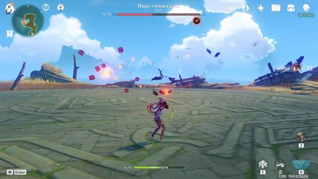 Мона в соло против Пиро Гипостазиса в игре Genshin Impact смотреть онлайн