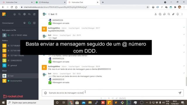 Envie mensagens no WhatsApp com um Bot no RocketChat смотреть онлайн