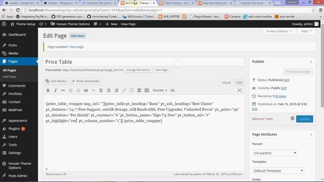 Vossen wordpress theme- section: Price Table смотреть онлайн