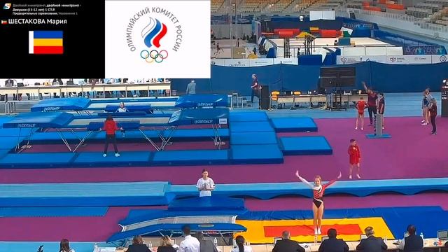 Шестакова Мария. Первенство России 2023. Двойной минитрамп, квалификация 1 Сп. разряд (11-12 лет) смотреть онлайн