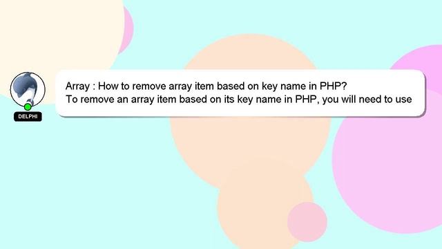 Array : How to remove array item based on key name in PHP? смотреть онлайн