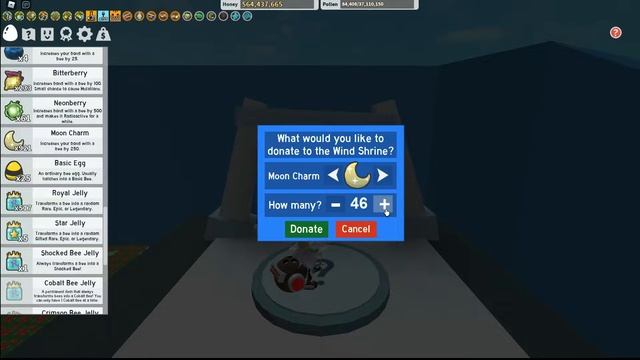 Доначю 500 Moon Sharm в храм ветра / Bee Swarm Simulator