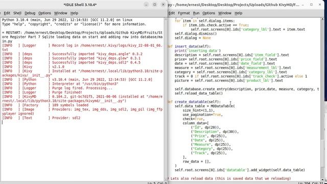 How to make Store Product Register with Kivy/kivyMD ? Part 7: loading Sqlite data & adding column смотреть онлайн