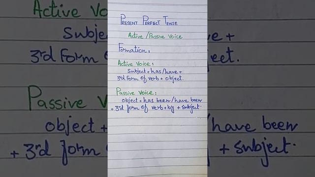 Formation of Present Perfect Tense(Active/Passive voice) смотреть онлайн