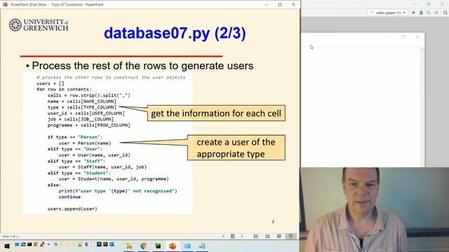 OO Python 07-2: Exceptions - Uni app - csv database смотреть онлайн