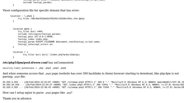 NGINX doesn't parse .php5 as .php смотреть онлайн