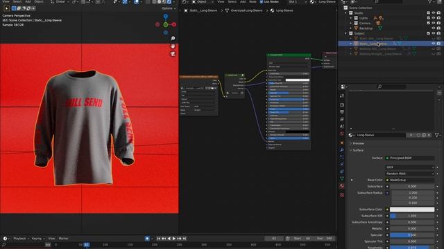 3D Oversized Long Sleeve T-Shirt Mockup Tutorial (No Plugins)